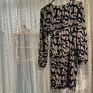 Only Black and Tan Long Sleeve Dress